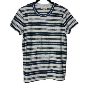 Madewell Hi-Fi Shrunken Tee in Vonda Stripe Women's Size Medium Navy,White,Grey